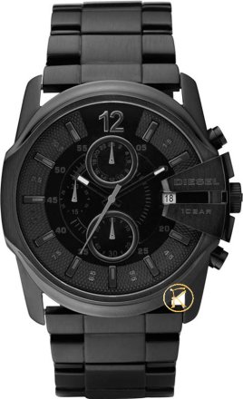 Diesel Chronograph IP Bracelet Black Dial Men's watch DZ4180