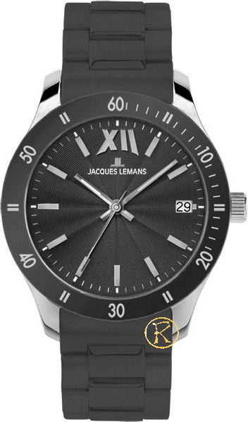 Jacques Lemans Rome Colour Sports Black Rubber Strap 1-1622T