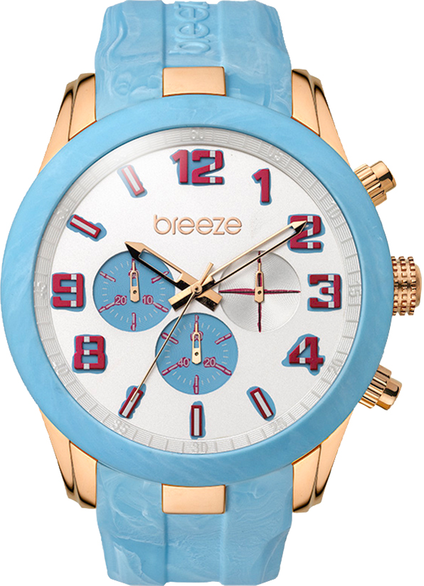 Breeze Eye Candy Chronograph Rose Gold Stainless Steel Rubber Strap 110361.2