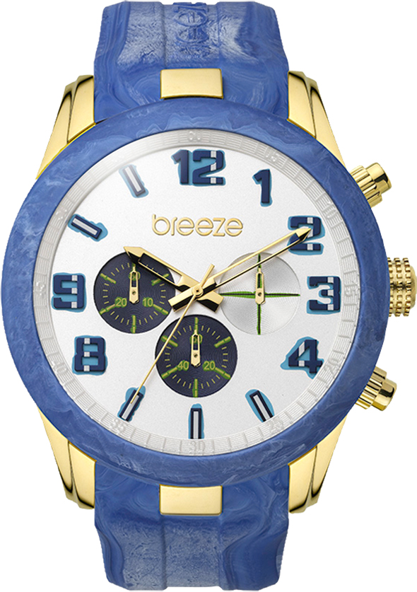 Breeze Eye Candy Chronograph Gold Stainless Steel Rubber Strap 110361.6