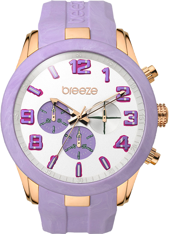 Breeze Eye Candy Chronograph Rose Gold Stainless Steel Rubber Strap 110361.7