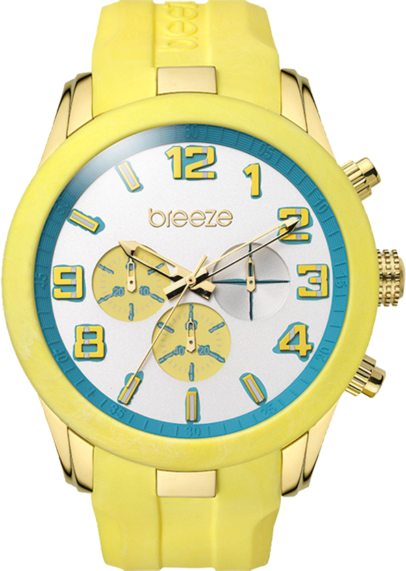 Breeze Eye Candy Chronograph Gold Stainless Steel Rubber Strap 110361.9