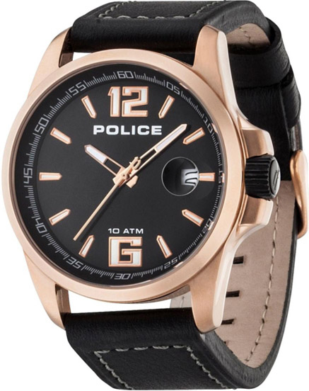 Police Lancer Black Leather Strap 12591JVSR-02