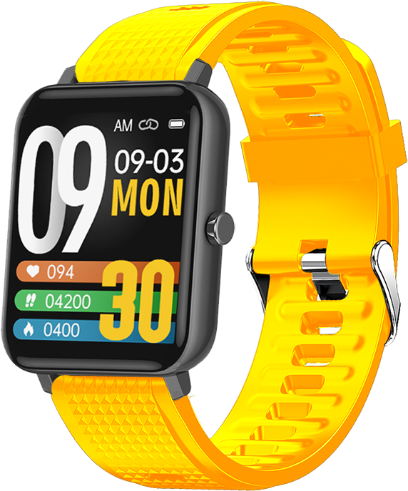 DAS.4 SU02 Smartwatch με Παλμογράφο (Κίτρινο) 203045014