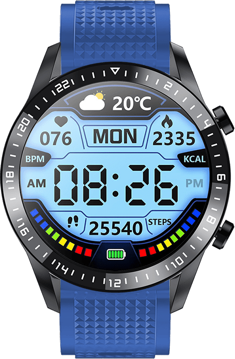 DAS.4 SL13 Smartwatch με Παλμογράφο (Μαύρο / Μπλε) 203050312