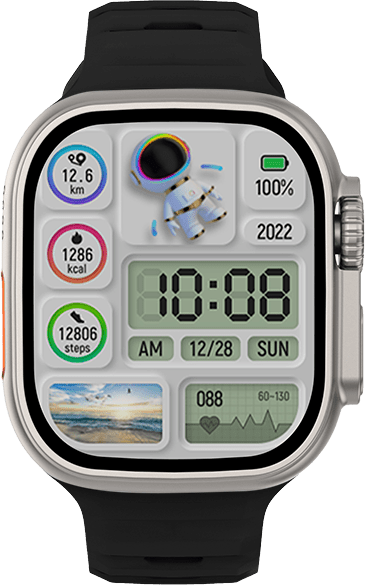 DAS.4 Smartwatch SU08 Ivory dial and black silicone strap 203065021