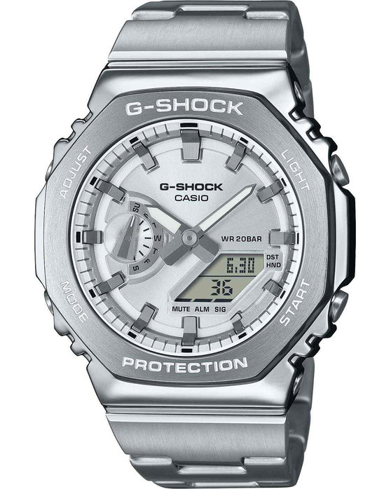 Casio G-Steel Dual Time Chronograph Silver Stainless Steel Bracelet GM-2110D-7AER