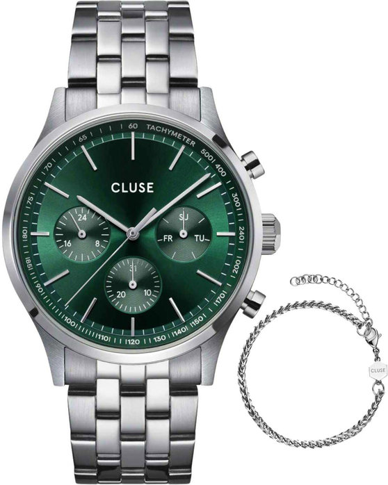 Cluse Antheor Silver Stainless Steel Bracelet Gift Set CG20906