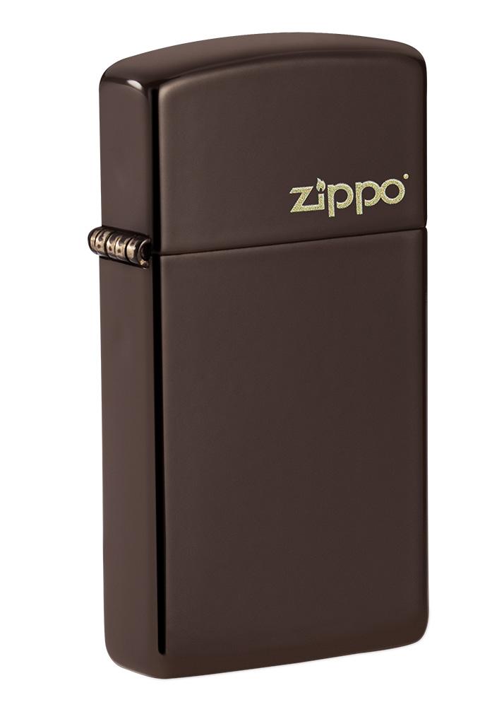 Zippo 49266ZL Slim® Brown Zippo Logo