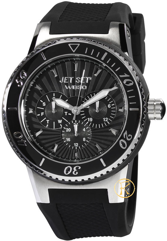 JET SET WB30 Black Rubber Strap J64444-237