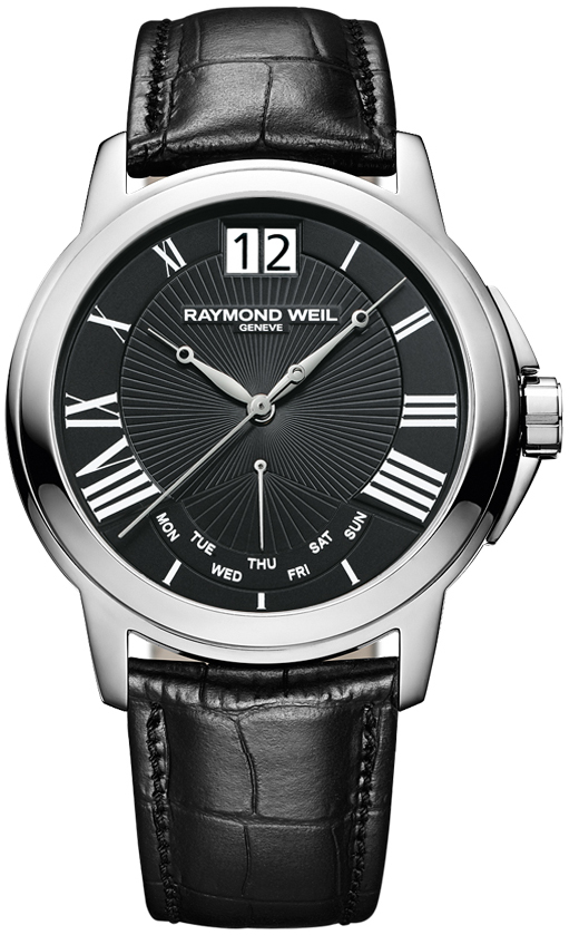 Raymond Weil Men's Tradition Black Leather Watch 9576-STC-00200