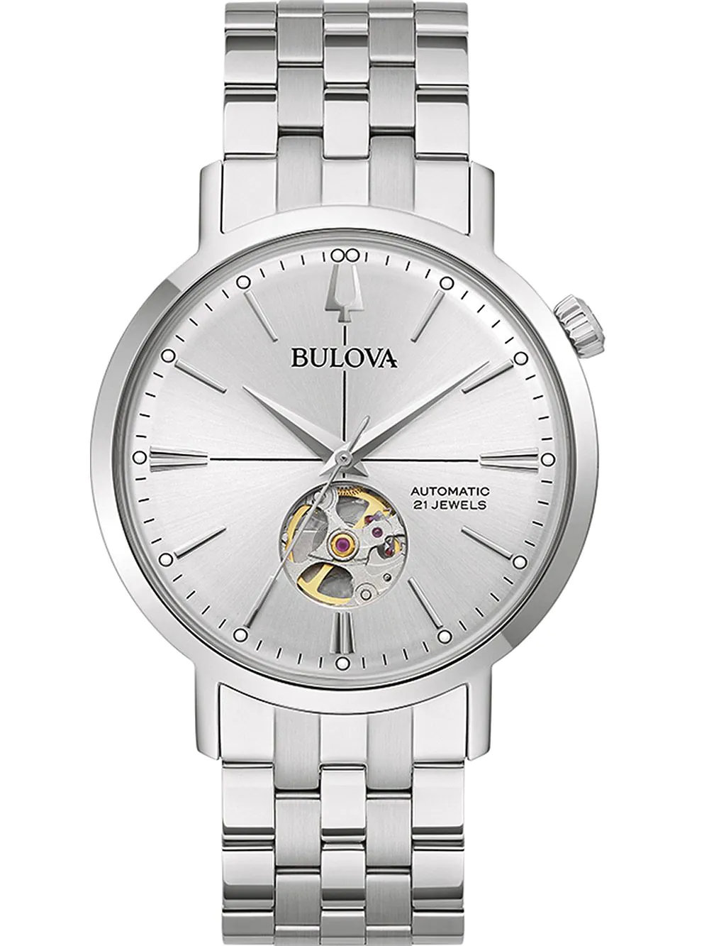 Bulova Aerojet Automatic Silver Stainless Steel Bracelet 96A276