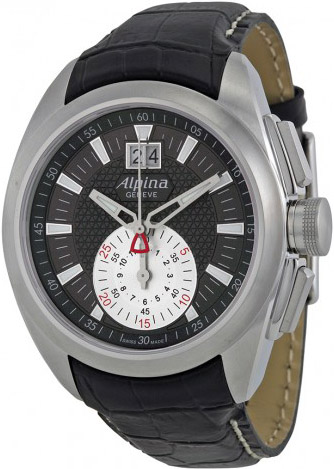 Alpina Club Chronograph Black Leather Strap AL353BS4RC6