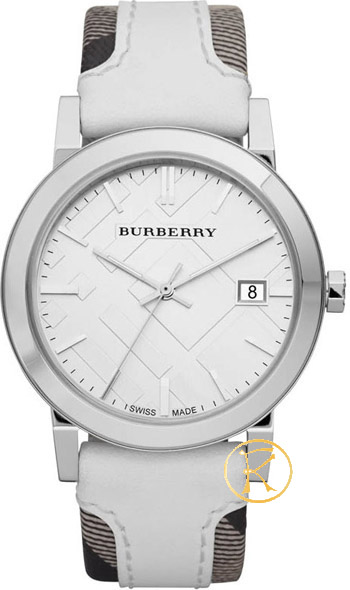Burberry Large Check Leather Strip On Fabric BU9019