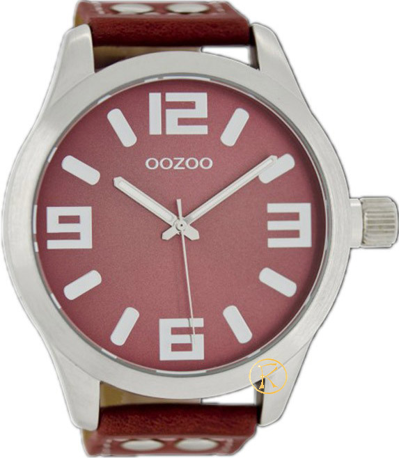 Oozoo Unisex Red Leather Strap C1009