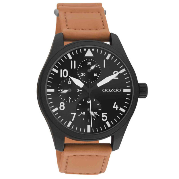 Oozoo Τimepieces Brown Leather Strap C11007