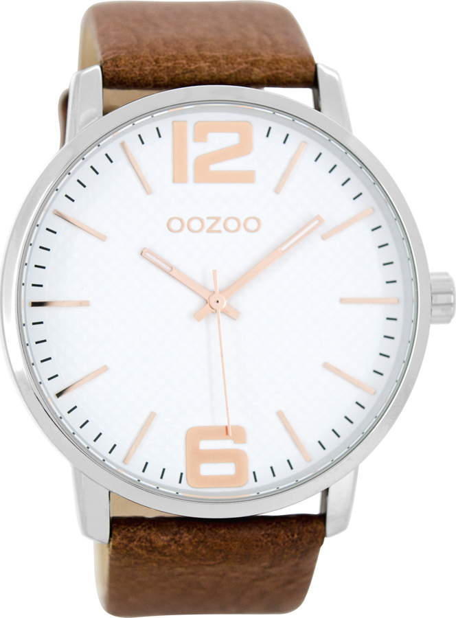 OOZOO Timepieces XXL Brown Leather Strap C8501