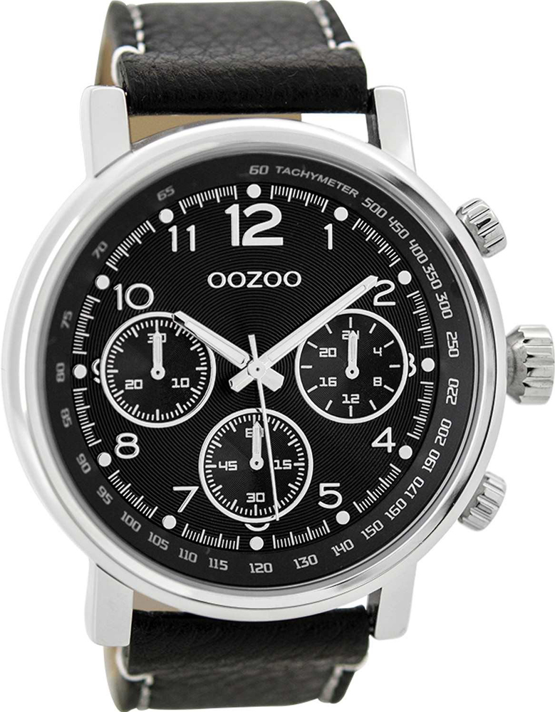 OOZOO Timepieces XXL Black Leather Strap C9459