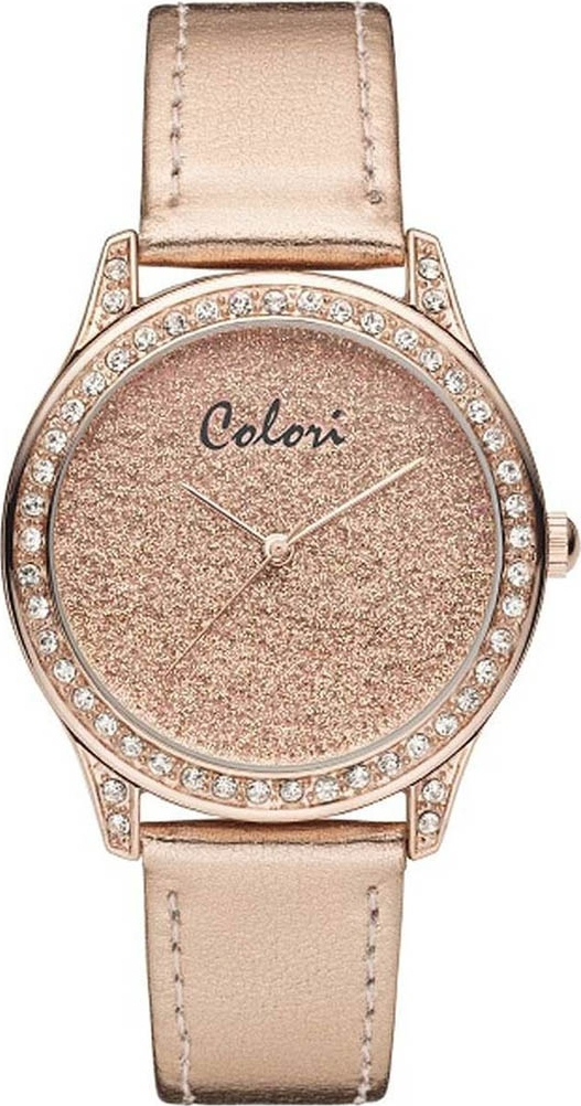 Colori Ladies Crystal Rose Leather Strap COL381