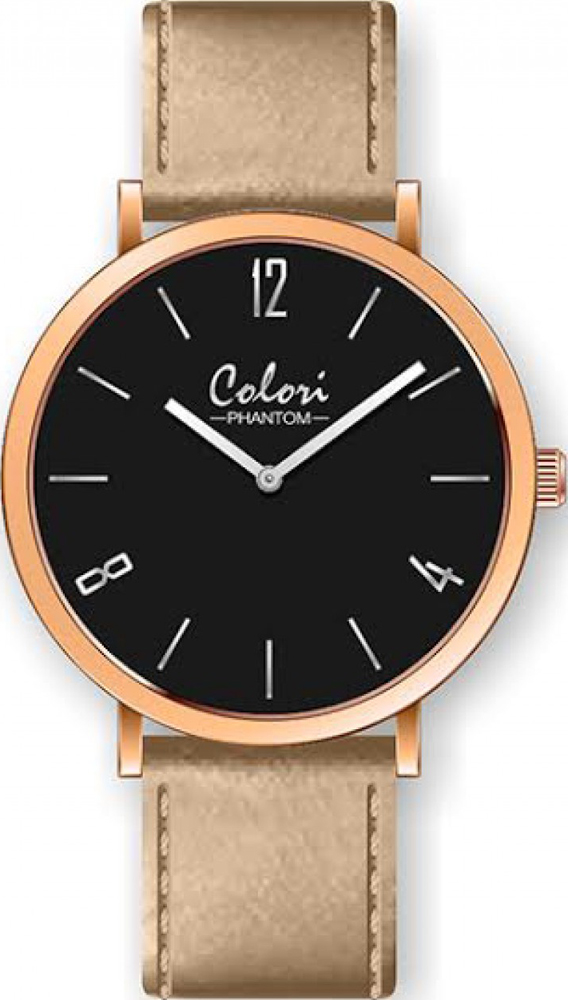 COLORI Phantom Rose Gold Beige Leather Strap COL439