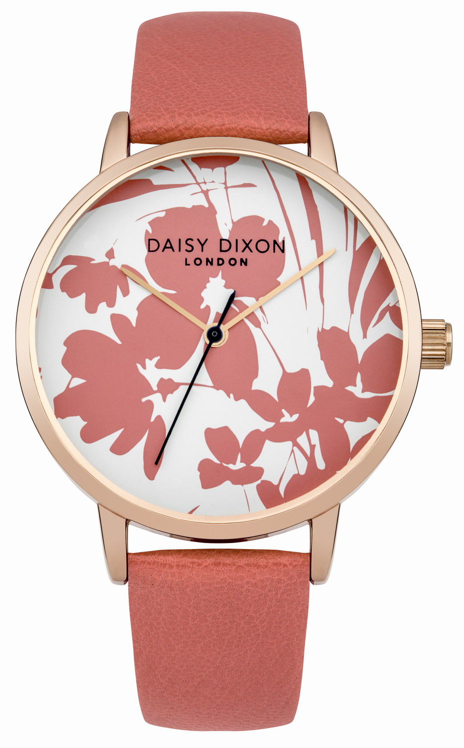 DAISY DIXON Jessica Rose Gold Coral Leather Strap DD023PRG