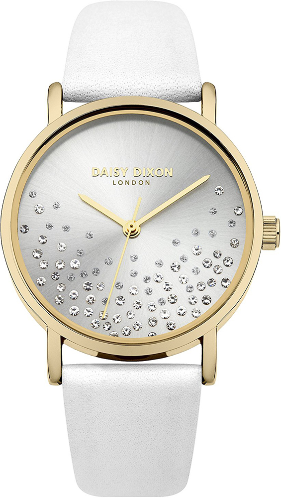 DAISY DIXON Astra Crystals White Leather Strap DD053WG