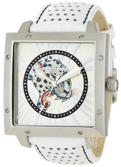 ED HARDY Defender Blue Leopard Leather Strap DE-BL