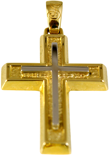 Χρυσός Σταυρός 14Κ με λευκόχρυσο code GK0051-1205