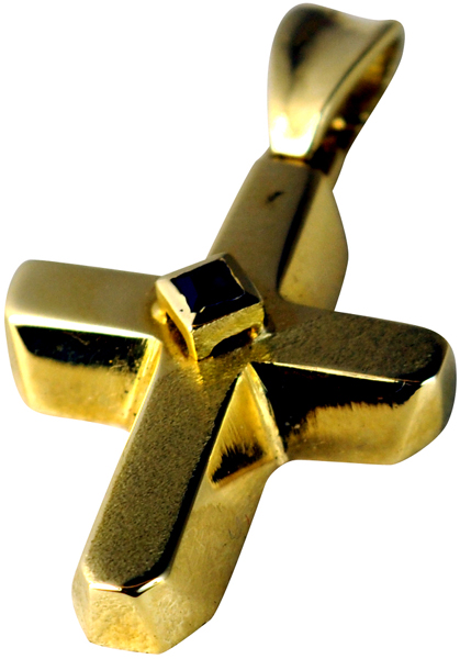 Χρυσός Σταυρός 14Κ με ημιπολύτιμες πέτρες code GK0055-0304
