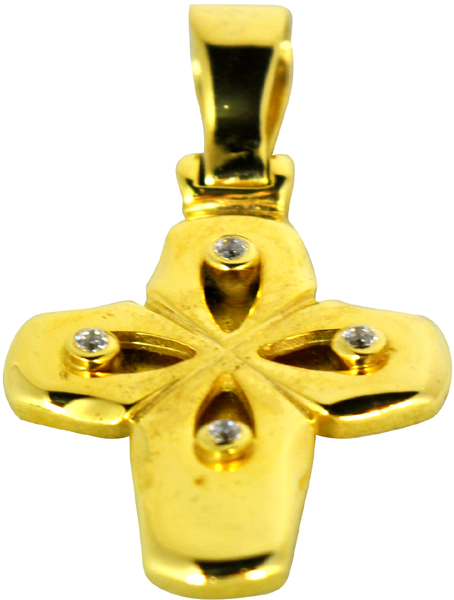 Χρυσός Σταυρός 14Κ με ημιπολύτιμες πέτρες code GK0095-2403