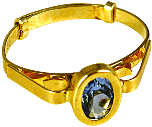 Παιδικό δαχτυλίδι χρυσό 14Κ με γαλάζια πέτρα code GK0102