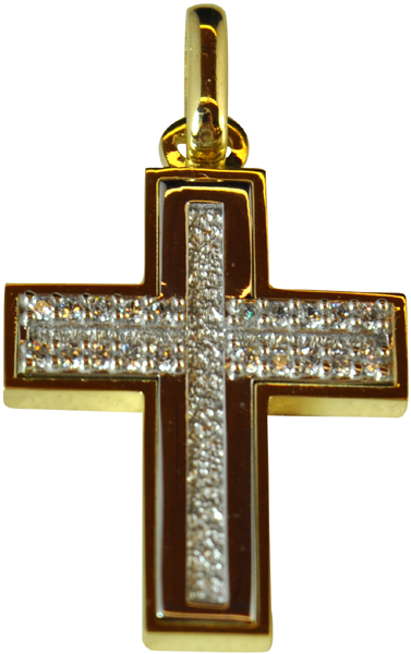 Χρυσός Σταυρός 14Κ με ημιπολύτιμες πέτρες code GK0116-0708