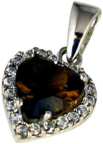 Λευκόχρυσο μοτίφ "καρδιά" με ημιπολύτιμες πέτρες code GK0210