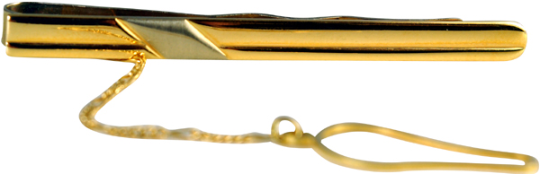 Χρυσό κλιπ γραβάτας 14Κ με σχέδιο από λευκόχρυσο  code GK0302