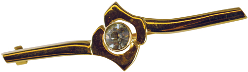 Χρυσή καρφίτσα 14Κ μασίφ με ημιπολύτιμες πέτρες code GK0349