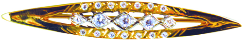 Χρυσή καρφίτσα 14Κ μασιφ  με ημιπολύτειμες πέτρες code GK0389