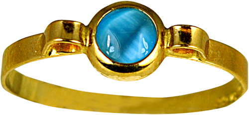Παιδικό δαχτυλίδι χρυσό 14Κ με γαλάζια πέτρα code GK0493