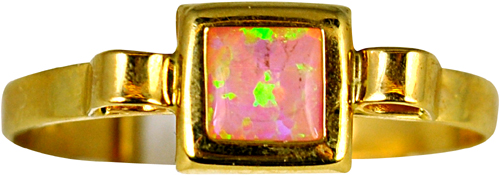 Παιδικό δαχτυλίδι χρυσό 14Κ με ροζ πέτρα code GK0496
