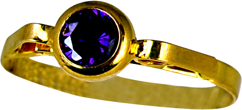 Παιδικό δαχτυλίδι χρυσό 14Κ με μοβ πέτρα code GK0522