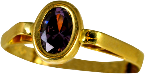 Παιδικό δαχτυλίδι χρυσό 14Κ με μοβ πέτρα code GK0524