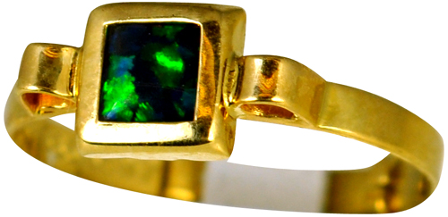 Παιδικό δαχτυλίδι χρυσό 14Κ με πράσινη πέτρα code GK0525