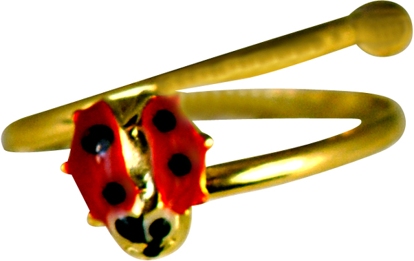 Παιδικό δαχτυλίδι χρυσό 14Κ με σμάλτο πασχαλίτσα code GK0543