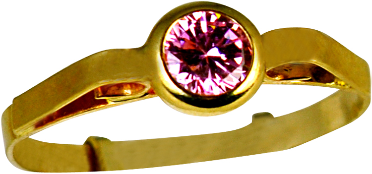 Παιδικό δαχτυλίδι χρυσό 14Κ με ροζ πέτρα code GK0546