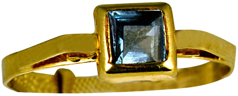 Παιδικό δαχτυλίδι χρυσό 14Κ με γαλάζια πέτρα code GK0549