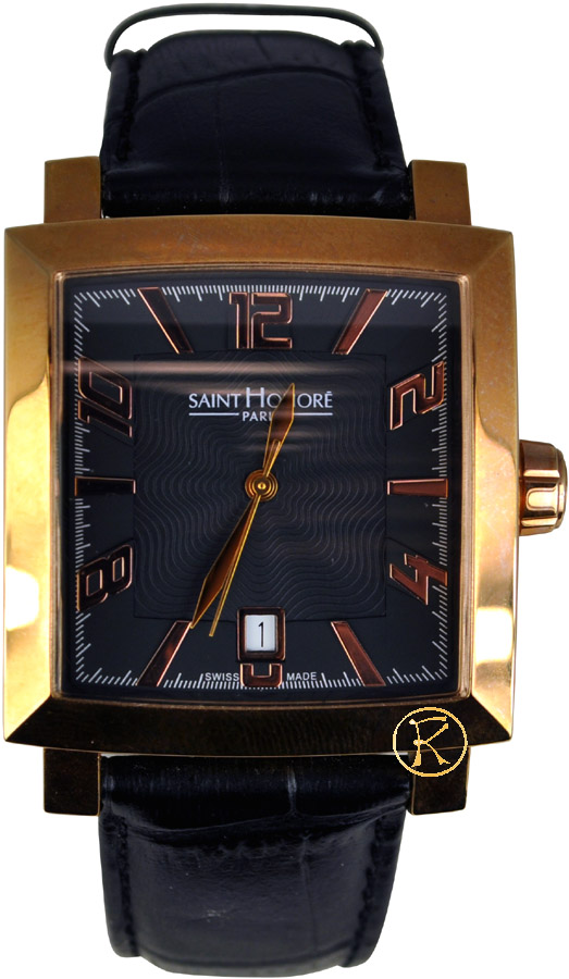 Saint Honore Black Leather Strap Μοdele Depose 8600278NBFR