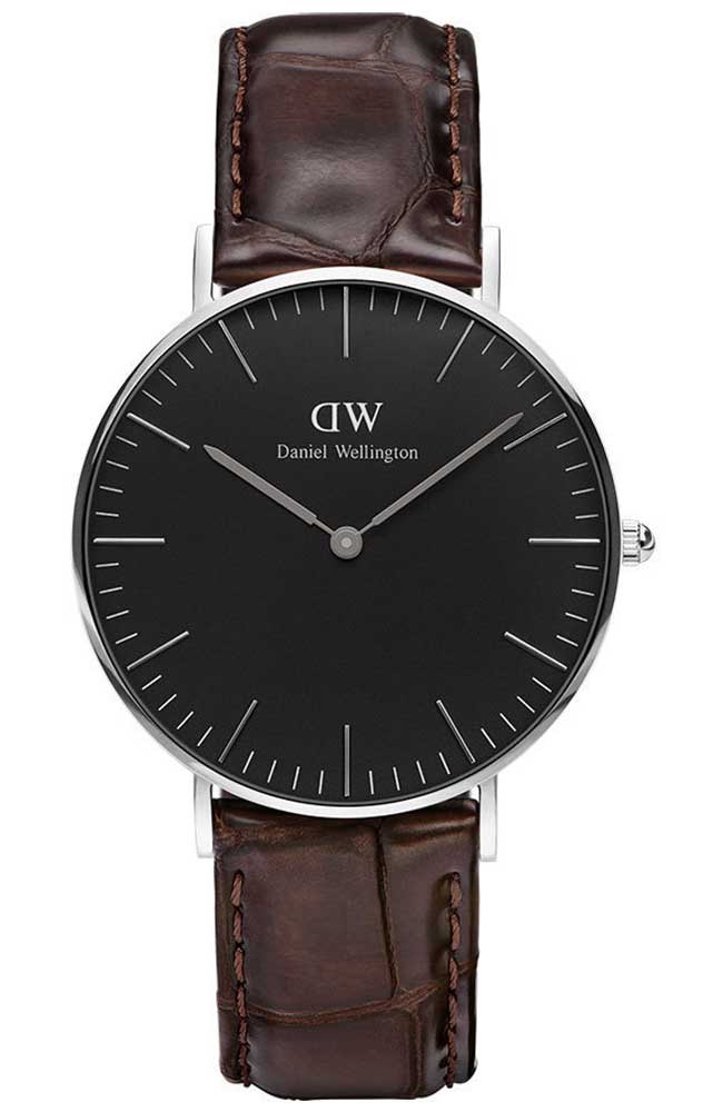 Daniel Wellington Classic Black York Brown Leather Strap DW00100146