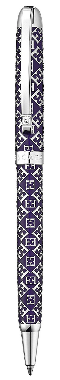 Escada Rhodium Plated Purple Lacquered Insignia Ballpoint Pen E90022