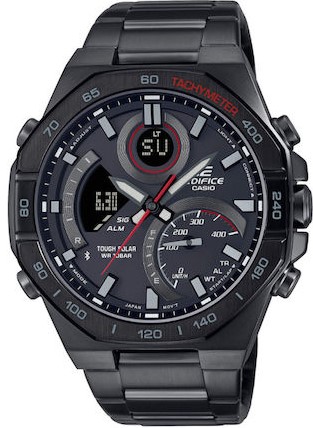 CASIO Edifice Tough Solar Smartwatch Chronograph Black Stainless Steel Bracelet ECB-950DC-1AEF