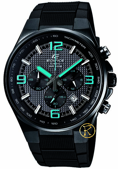 casio edifice chronograph black rubber strap