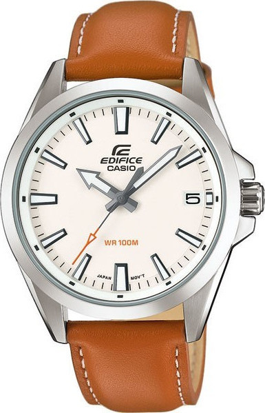 edifice leather strap watches